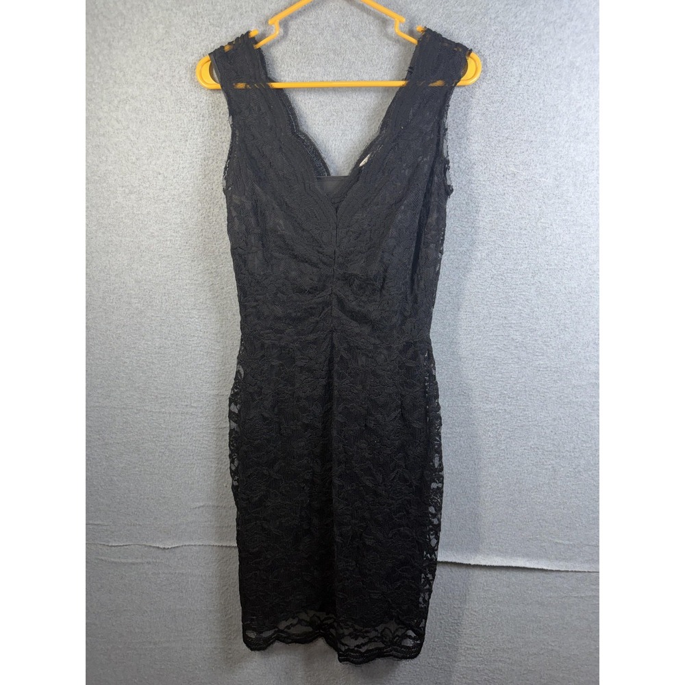 Calvin Klein Dress Womens 4 Black Lace Sleeveless Sheath Cocktail Party Formal